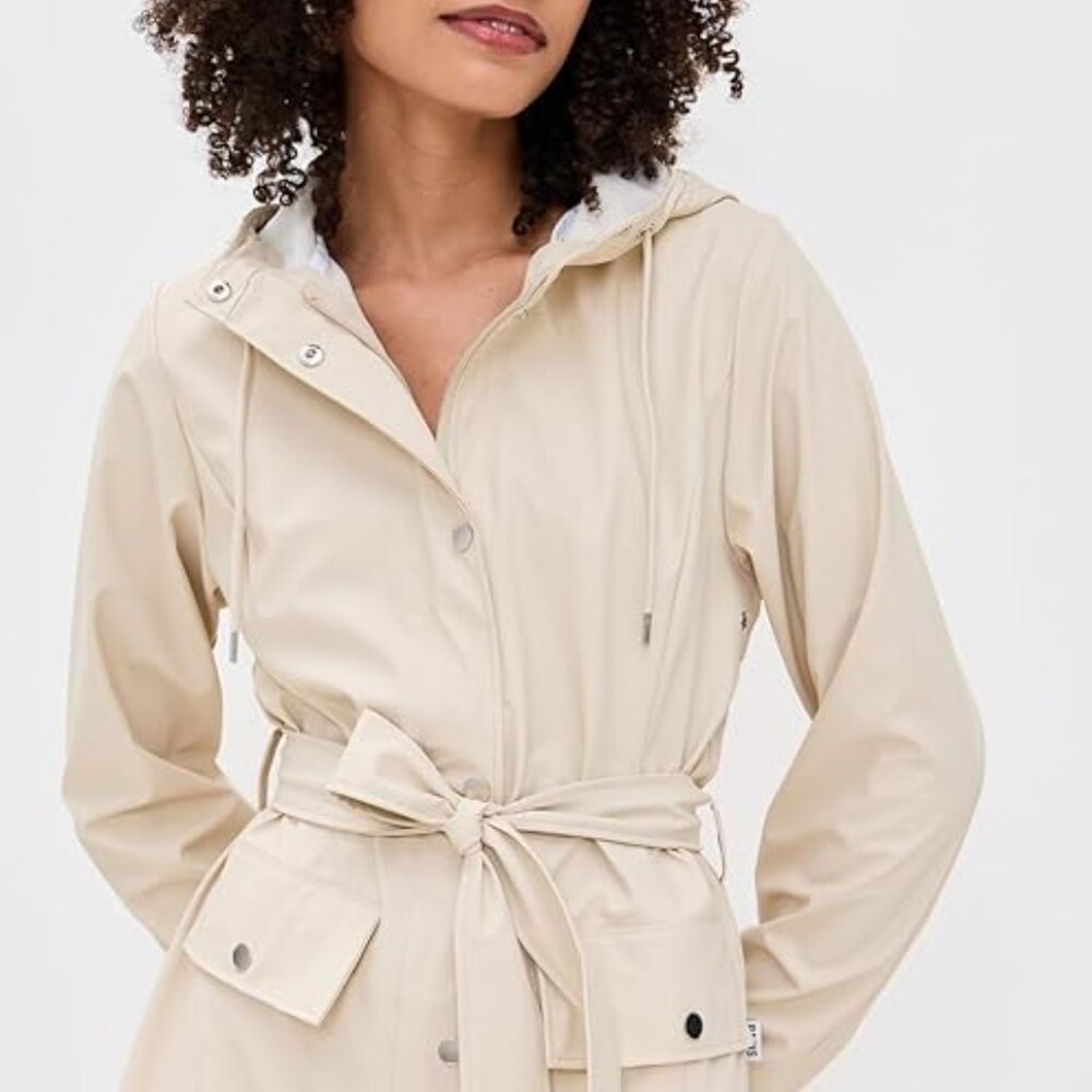 Rains Women Curve W Long ‎ Jacket 18130 W3 Dune Raincoat Waterproof XXL NWT $155